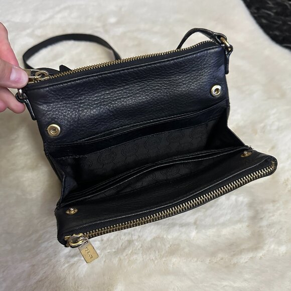 Michael Kors Fulton Large Black Pebbled Leather Crossbody Bag - Picture 7 of 15